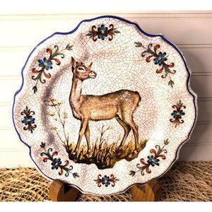 Lami Italy Deer Plate, Modello Depositato Modele Depose, Melamine Wall Decor